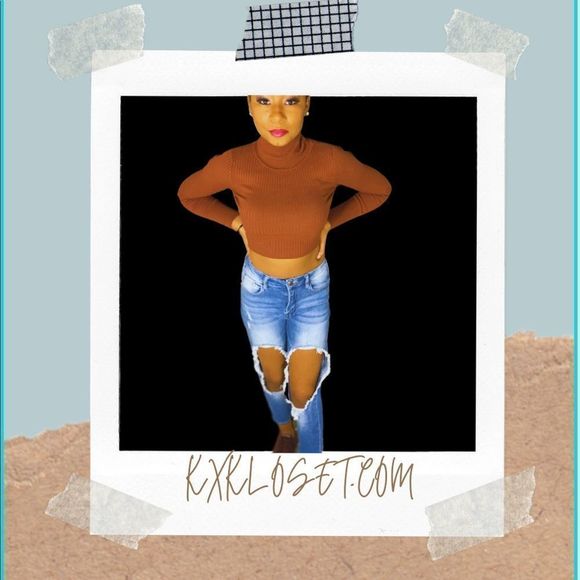 Replay Ribbed Crop Top - Brown - Picture 3 of 3